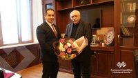 Mədəniyyət nazirinin birinci müavini Elnur Əliyev bəstəkar Eldar Mansurovla görüşüb