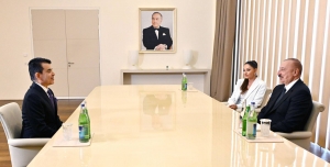 İlham Əliyev və birinci xanım Mehriban Əliyeva ICESCO-nun Baş direktoru ilə görüşdülər