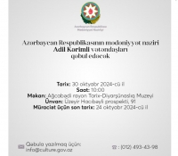 Azərbaycan Respublikasının mədəniyyət naziri Adil Kərimli Ağcabədidə vətəndaşları qəbul edəcək