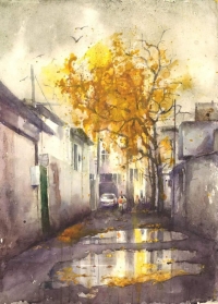 Rəsm qalereyası: Rafael Əsədov, “Payız mənzərələri” silsiləsindən.