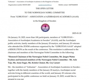 Diasporumuz çox fəaldir - Norveç Nobel Komitəsinə bəyanat ünvanlanıb