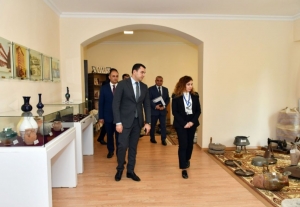Mədəniyyət naziri Naftalan şəhərində mədəniyyət müəssisələrinə baxış keçirib