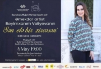 Bəyimxanım Vəliyevanın “Sən elə bir zirvəsən” adlı solo konserti təşkil olunacaq