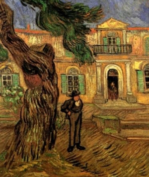 Rəsm qalereyası: Vinsent Van Qoq, “Sen-Pol xəstəxanasının bağında şam ağacları və fiqurlar”, 1889-cu il.