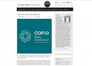 ABŞ mətbuatı COP29 ilə bağlı ölkə Konqresinə müraciət etdi