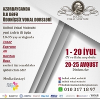 Ödənişsiz vokal dərslərinə tələbə qəbulu elan edilir