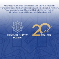 Azərbaycanın mədəniyyət ictimaiyyəti Heydər Əliyev Fondunun 20 illiyi münasibətilə Birinci vitse-prezident Mehriban Əliyevaya təbrik ünvanlayıb