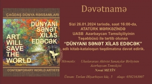 “Dünyanı sənət xilas edəcək” təqdim olunacaq