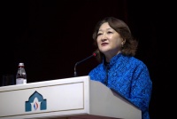 T&uuml;rk Mədəniyyəti və İrsi Fondunun prezienti T&uuml;rk&uuml;stan şəhərində ke&ccedil;irilən simpoziumda &ccedil;ıxış edib