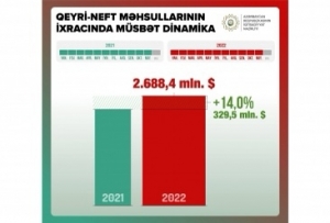 Qeyri-neft məhsullarının ixracı 14 faiz artıb