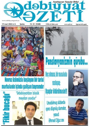 Bugünkü “Ədəbiyyat qəzeti”nin anonsu