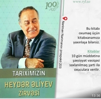 Aslan Cəfərovun “Tariximizin Heydər Əliyev zirvəsi” kitabı işıq üzü görüb