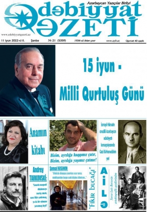 Bugünkü &quot;Ədəbiyyat qəzeti&quot;nin anonsu