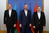 Brüsseldə Prezident İlham Əliyevin Avropa İttifaqı Şurasının Prezidenti və Ermənistanın baş naziri ilə üçtərəfli görüşü olub