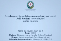 Mədəniyyət naziri Xırdalanda vətəndaşlarla görüşəcək