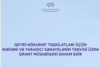 Qeyri-hökumət təşkilatları üçün mədəni və yaradıcı sənayelərin təşviqi üzrə qrant müsabiqəsi davam edir