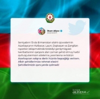 Azərbaycan Prezidenti: Şəhidlərimizin qanı yerdə qalmadı!