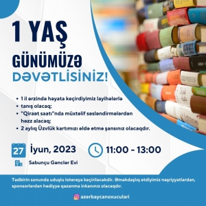 &quot;Azərbaycan Oxucuları&quot; Kitab Klubunun 1 yaşı tamam olur