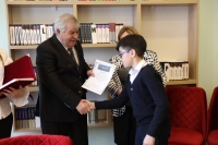 Xalq şairi Sabir Rüstəmxanlı məktəblilərlə görüşüb