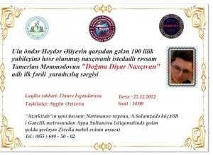 “Doğma diyar Naxçıvan” adlı Sərgi keçiriləcək