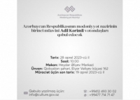 Mədəniyyət nazirinin birinci müavini Adil Kərimli Qobustanda vətəndaşları qəbul edəcək